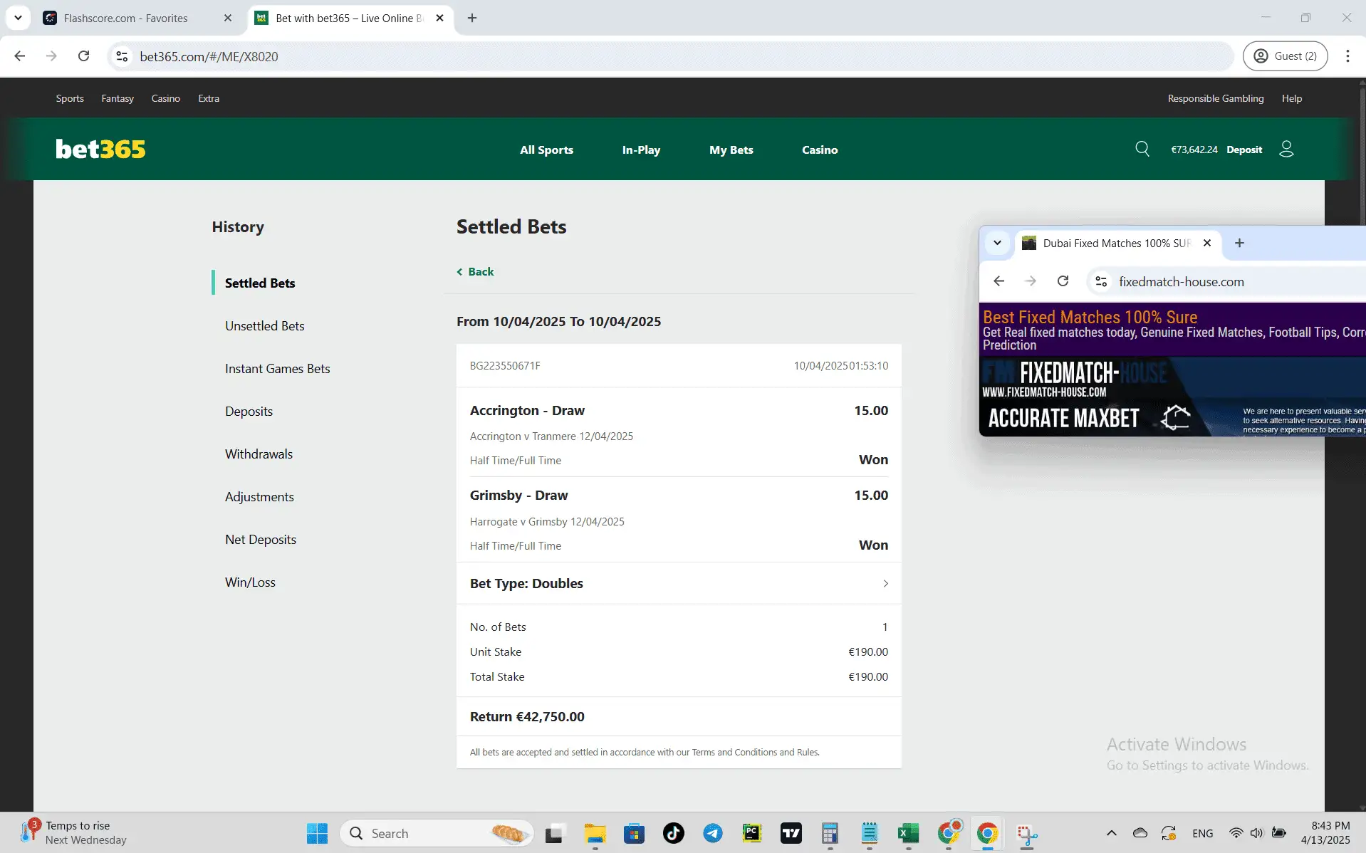 real source fixed matches