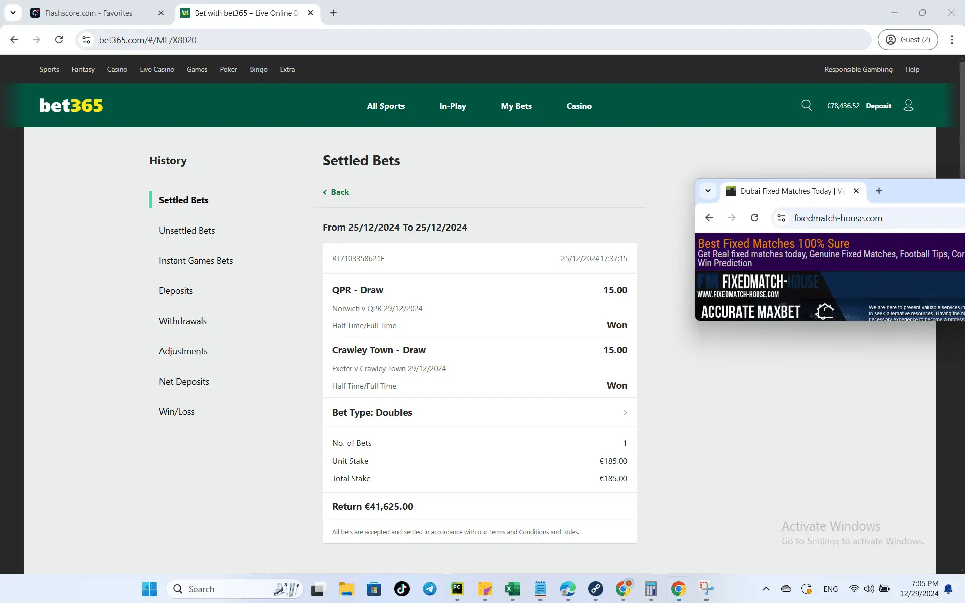 ethereum fixed matches