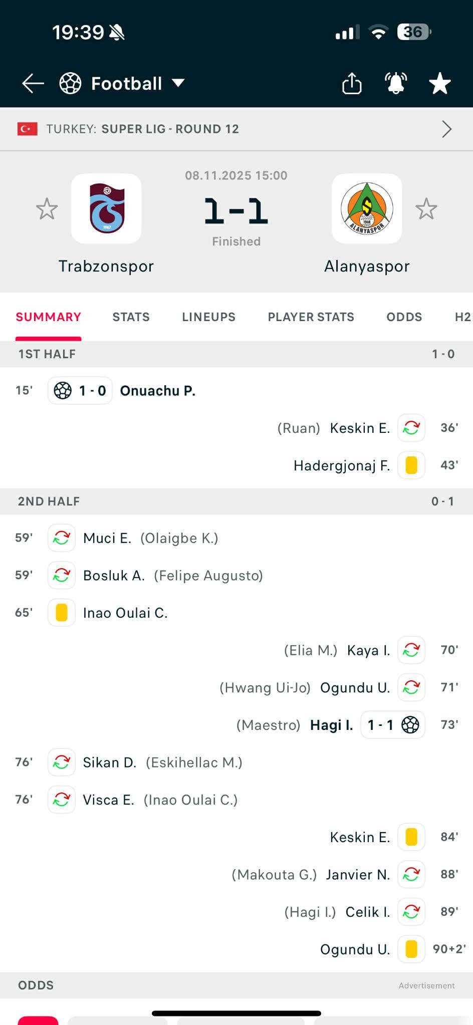 correct fixed matches
