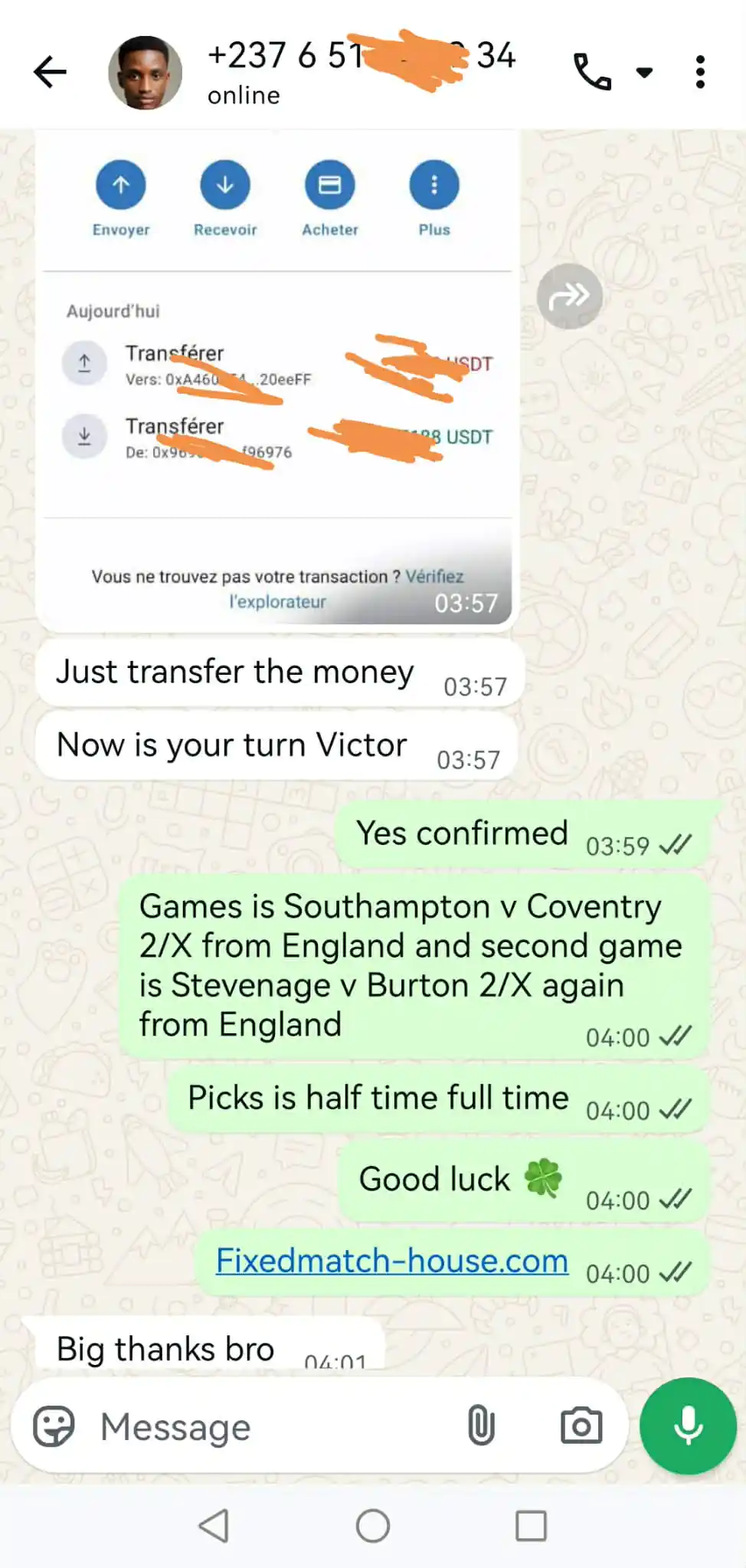 manipulated fixed matches