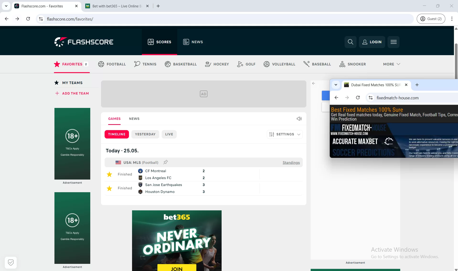 Football fixed matches