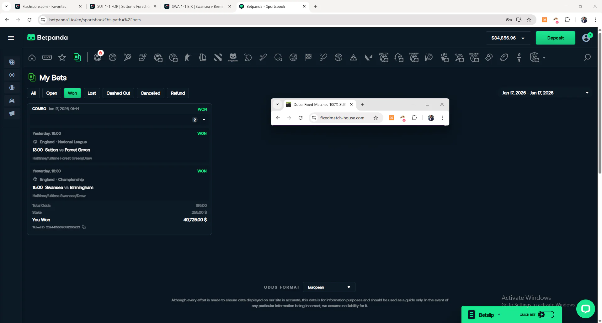 best fixed matches today sure wins
